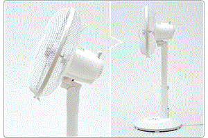 ヤマゼン扇風機　YLT-C30(WC) ホワイトベージュ　縦首振り機能動画
