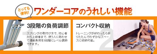 ワンダーコアは運動負荷を３レベル調整できる